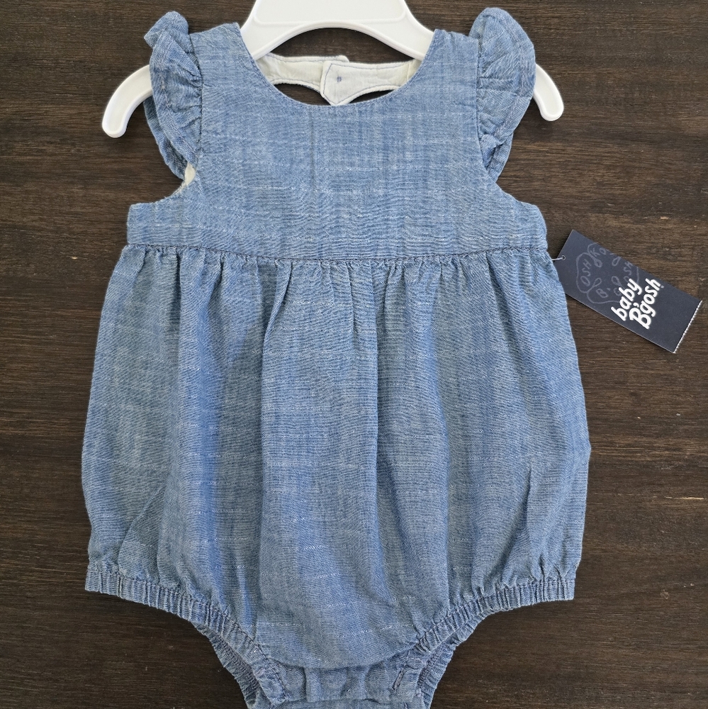 NWT Baby B Gosh Blue Denim Baby Onsie Size 3 Months
